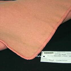 Baby Blanket - Pink Wool, circa 1950s
