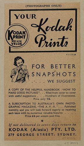 Leaflet - 'Your Kodak Prints'