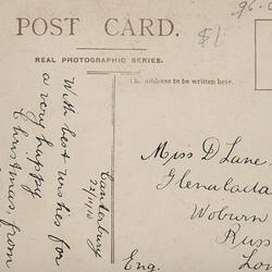 Postcard - Exhibition Building & General Post Office, Ward, Lock & Co, Melbourne, circa 1910 (Reverse)