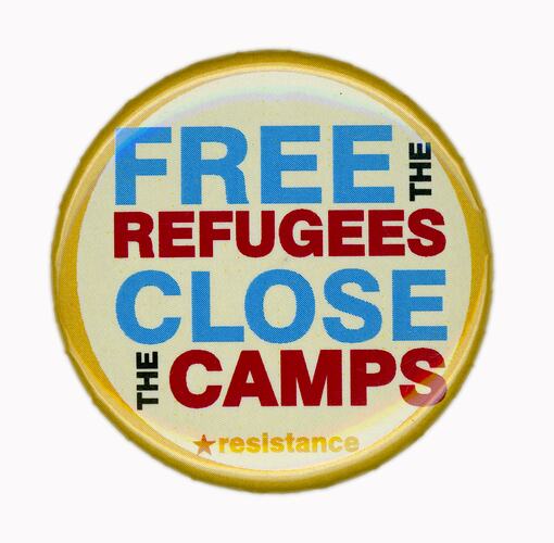 Badge - Free Refugees Close Camps