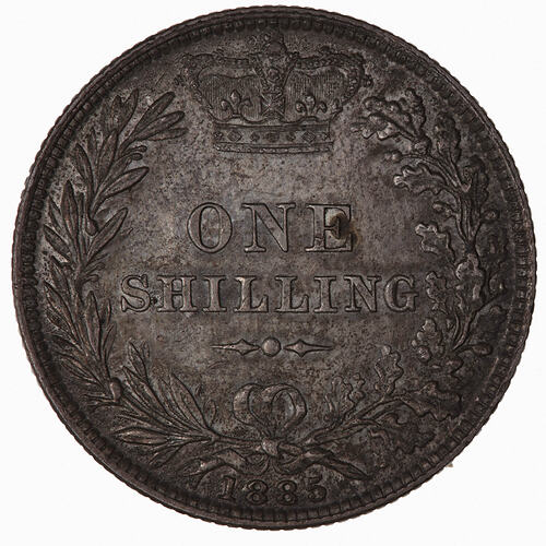 Coin - Shilling, Queen Victoria Great Britain, 1885 (Reverse)