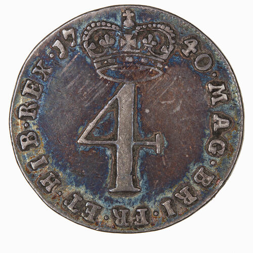 Coin - Groat, George II, England, Great Britain, 1740 (Reverse)