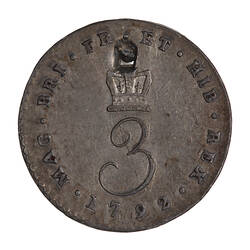 Coin - Threepence, George III, Great Britain, 1792 (Reverse)