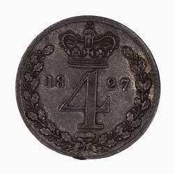 Coin - Groat, George IV, Great Britain, 1827 (Reverse)