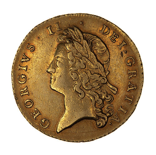 Coin - 2 Guineas, George II, Great Britain, 1738 (Obverse)