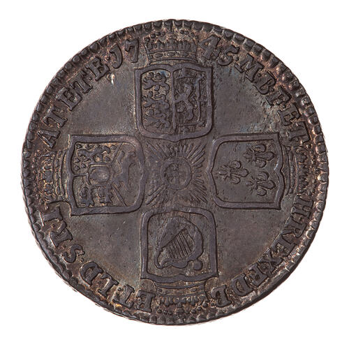 Coin - Shilling, George II, Great Britain, 1745 LIMA (Reverse)