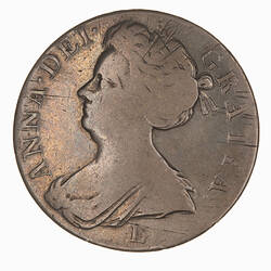 Coin - Crown 5 Shillings, Queen Anne, Great Britain, 1707 (Obverse)