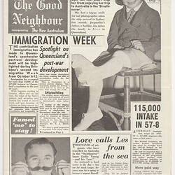 Newsletter - The Good Neighbour, Department of Immigration, No 44, Sep 1957