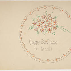Cake Design - Karl Muffler, 'Happy Birthday to Donald', 1930s-1950s
