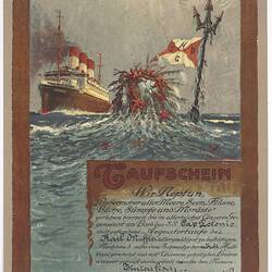 Certificate - Crossing the Equator, 'Cap Polonio', Issued to Karl Muffler, 1926