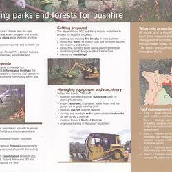 Pamphlet - 'Preparing for Bushfire in our Parks and Forests, Department of Sustainability and Environment, Victoria, Australia, Aug 2007