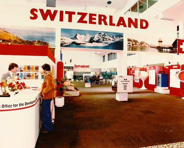 Photograph - Swiss Exhibit, The Melbourne International Centenary Exhibition, Royal Exhibition Buildings, 1980