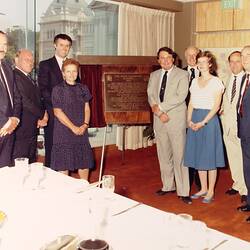 Photograph - Unveiling of a Plaque Commemorating the use of the Exhibition Building as a Hospital, Royal Exhibition Building, Melbourne, 6 Feb 1984