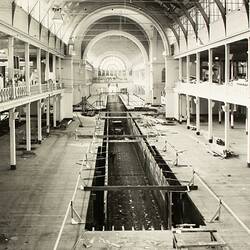 Photograph - Programme '84, Timber Floor Replacement in the Great Hall, Royal Exhibition Building, 17 Jul 1984