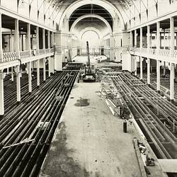 Photograph - Programme '84, Timber Floor Replacement in the Great Hall, Royal Exhibition Buildings, 14 Dec 1984