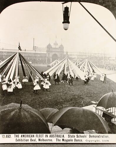 Photograph - Maypole Dance, State Schools Demonstration, American Fleet, Exhibition Building, Melbourne, 1908