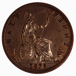 Proof Coin - Halfpenny, Queen Victoria, Great Britain, 1879 (Reverse)