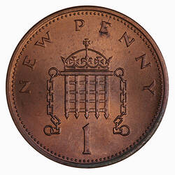 Coin - 1 New Penny, Elizabeth II, Great Britain, 1971 (Reverse)