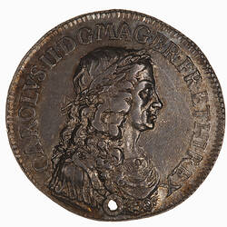 Pattern Coin - Broad, Charles II, Great Britain, 1660 (Obverse)