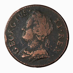 Coin - Farthing, George II, Great Britain, 1754 (Obverse)