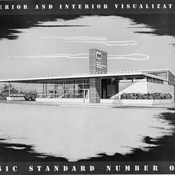 Negative - International Harvester, Exterior, Basic Standard No. 1, USA 'Base of Operations', Artwork, 1946
