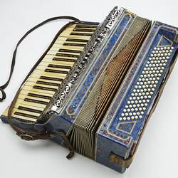 Blue piano accordion.