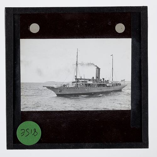 Lantern Slide - Pilot Ship Akuna, Ellsworth Relief Expedition, Port Phillip Bay, Victoria, 18 Feb 1936