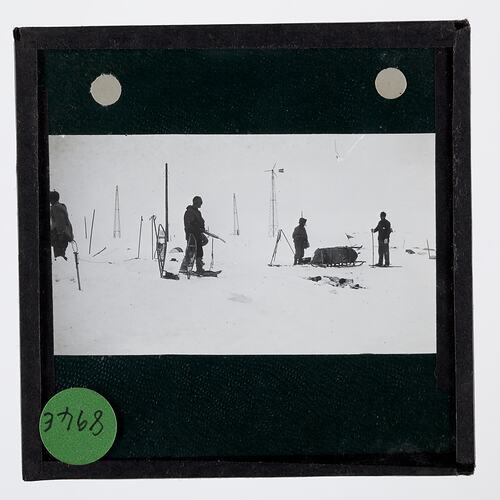 Lantern Slide - Discovery II Search Party at 'Little America'. Ellsworth Relief Expedition, Antarctica, 1935-1936