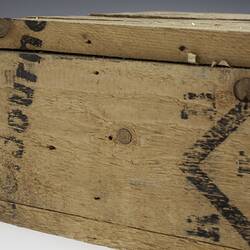 Detail of wooden crate.