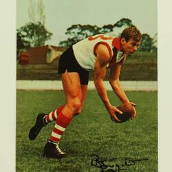 Football Card - Bob Kingston, South Melbourne, Mobil VFL Football Photos Series, 1965