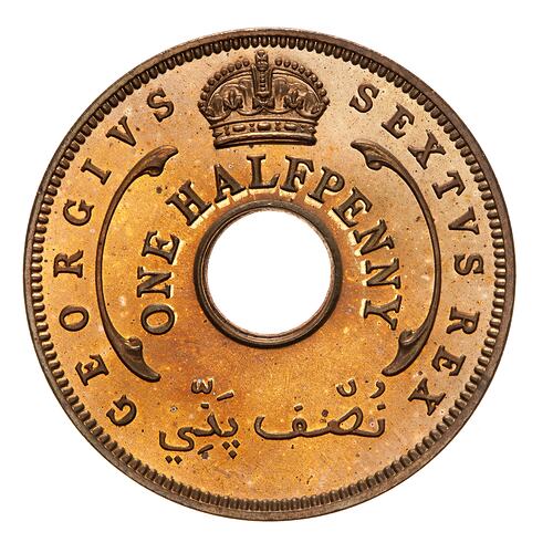 Proof Coin - 1/2 Penny, British West Africa, 1952