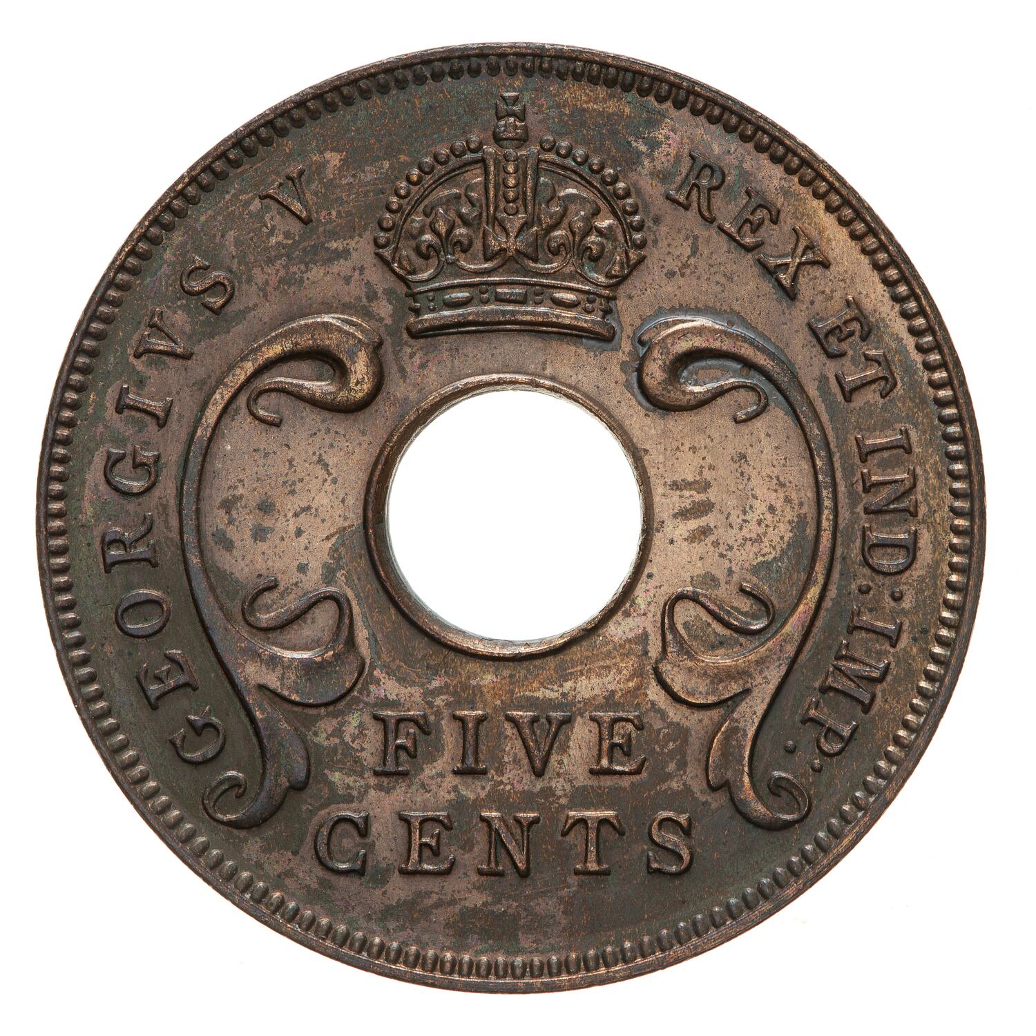Specimen Coin 5 Cents, British East Africa, 1921