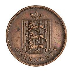 Coin - 4 Doubles, Guernsey, Channel Islands, 1858