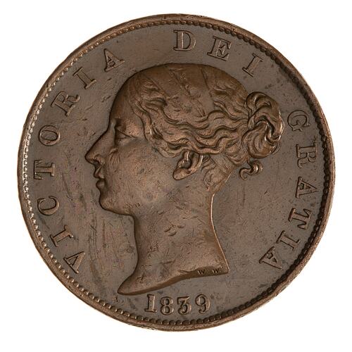 Coin - 1/2 Penny, Isle of Man, 1839