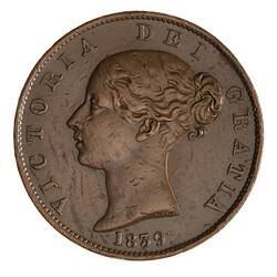 Coin - 1/2 Penny, Isle of Man, 1839