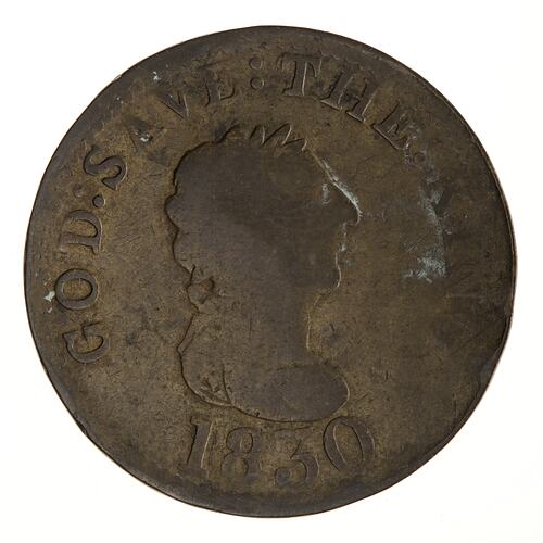 Coin - 1 Penny, John Caine, Castletown, Isle of Man, 1830