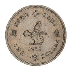 Coin - 1 Dollar, Hong Kong, 1978