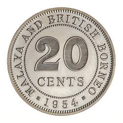 Proof Coin - 20 Cents, Malaya & British Borneo, 1954