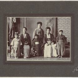Digital Photograph - Mrs Nishummra, Kiku, Hasegawa & Children, Japan, circa 1909
