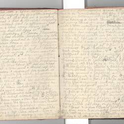 An old diary with handwritten entries.