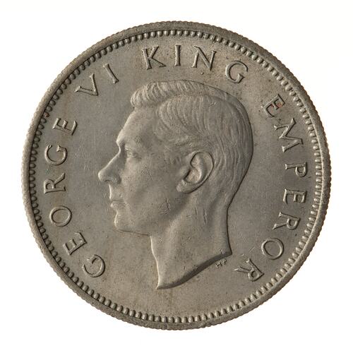 Coin - 1 Shilling, New Zealand, 1947