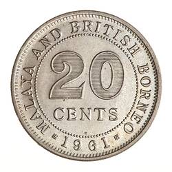 Coin - 20 Cents, Malaya & British Borneo, 1961