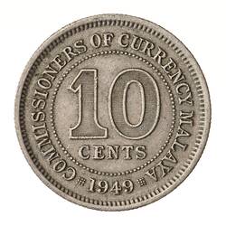 Coin - 10 Cents, Malaya, 1949
