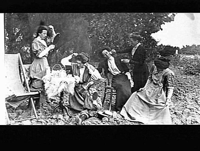 MERRIGUM - WOMEN POSING AT GETTING DRESSED FOR AFTERNOON TEA