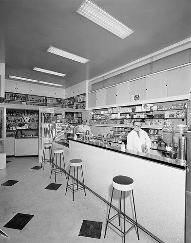 Negative - General Store & Cafe Interior, Melbourne, Victoria, 1958