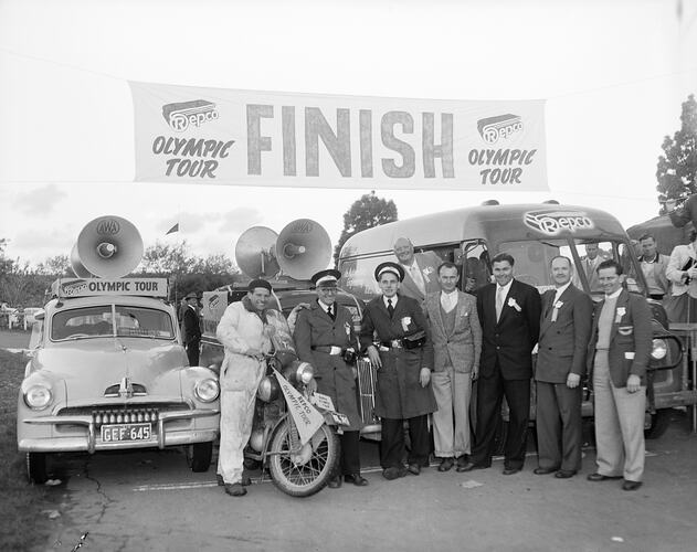 Finish Line of the 'Repco Olympic Tour' Cycling Race, Olympic Games, Melbourne, 1956