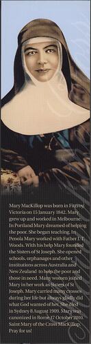 Bookmark - Saint Mary of the Cross MacKillop Canonisation, Mary ...