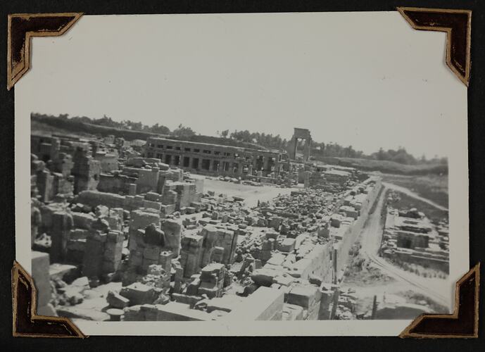 Elevated view of ruins.