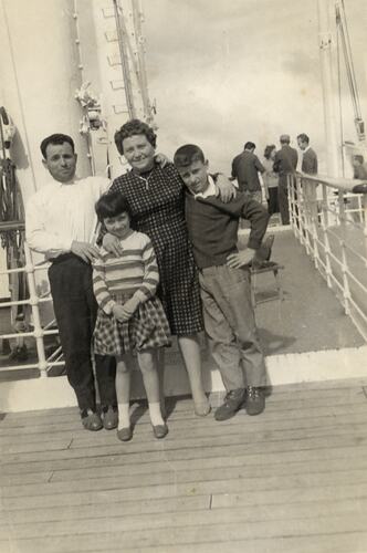 Mazzarino Family on Board Ship 'TN Roma', Flotto Lauro Line, 1961