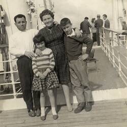 Digital Photograph - Mazzarino Family on Board Ship 'TN Roma', Flotto Lauro Line, 1961